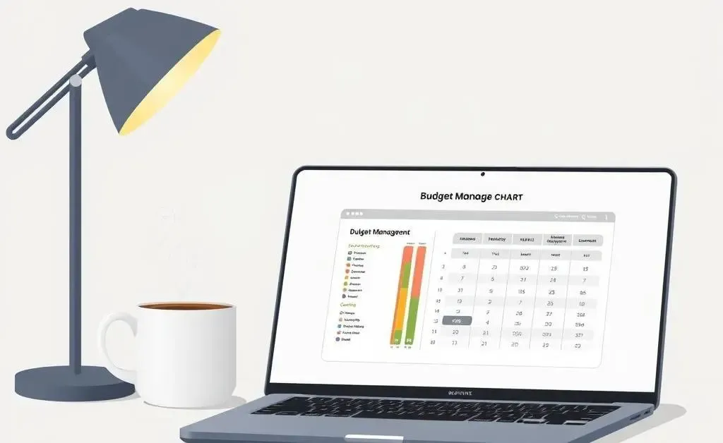 Open laptop with a company update on a desk
