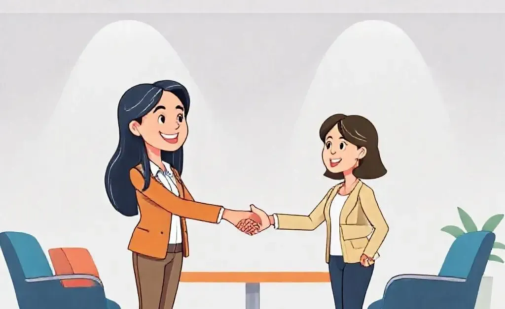 Illustration of a confident interview success