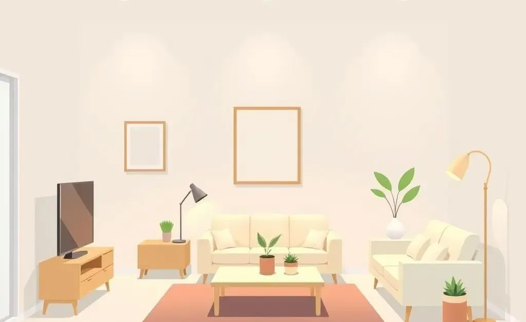 A minimalist room designed to maximize small space functionality.