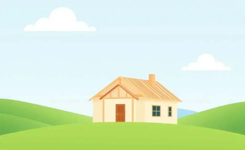 A partially built cozy house against a clear sky