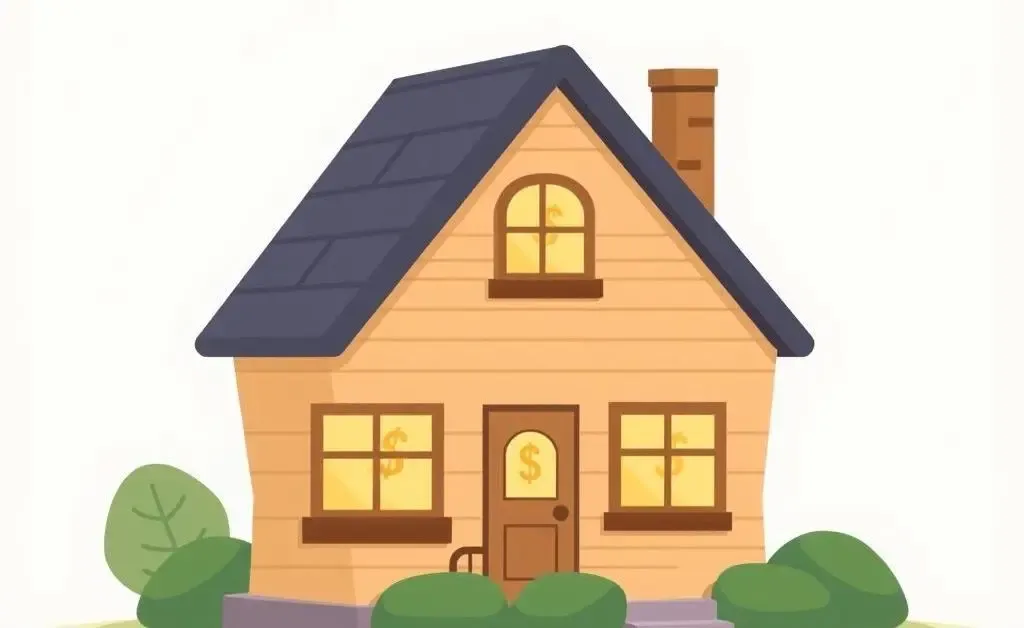 Illustration of a cozy house with dollar signs