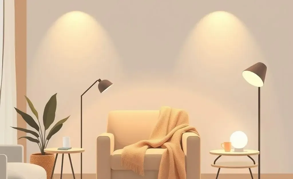 A warm and inviting living room with a cozy armchair.