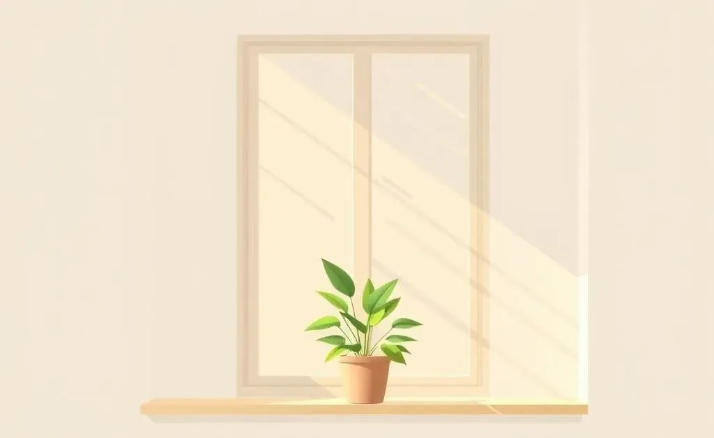 A cozy room with sunlight and a plant, symbolizing peace and simplicity.