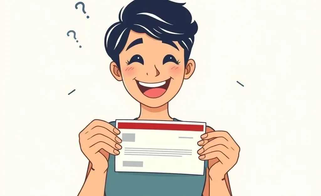 A person excitedly holding a credit card approval letter