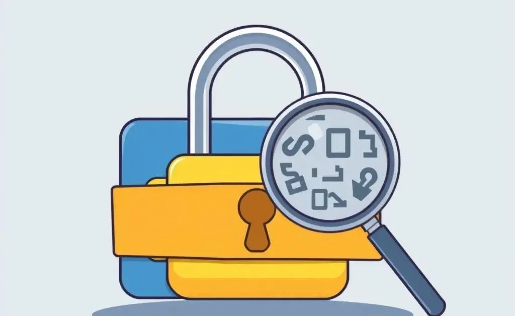 Illustration of protective measures around a credit card with a magnifying glass.