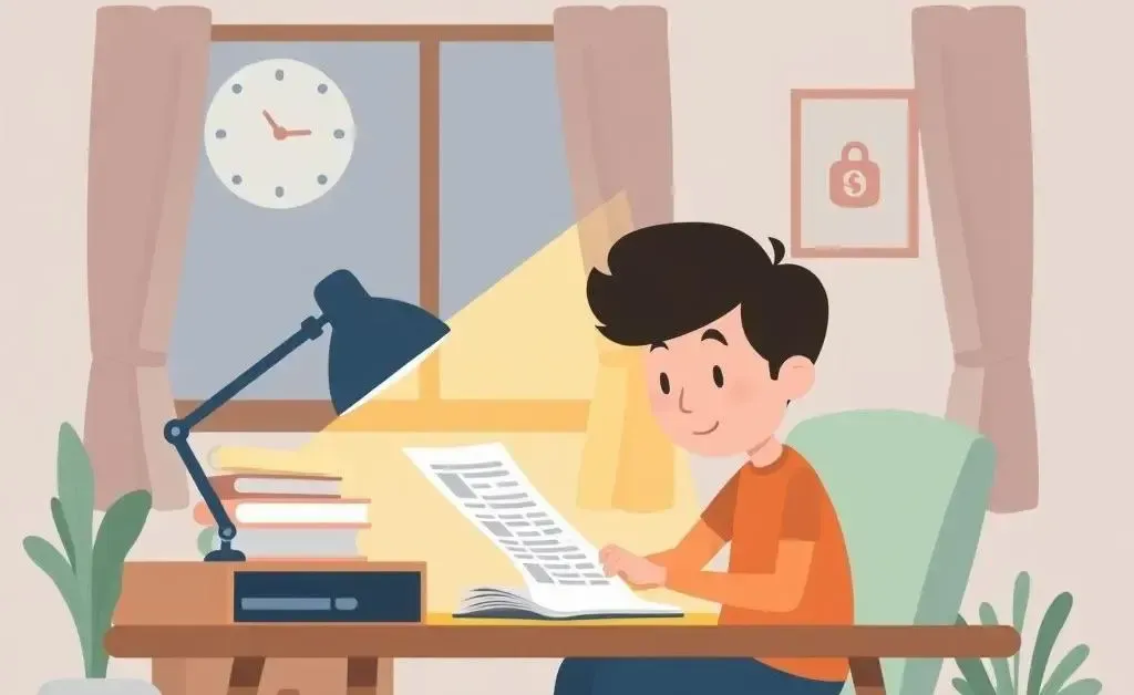 A person reviewing their credit report in a cozy setting