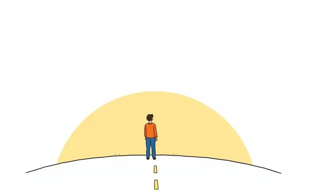 Illustration of a person at a crossroad making life decisions