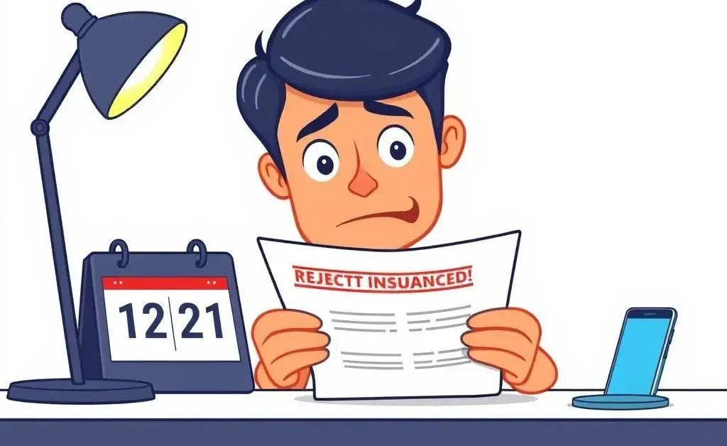 A person puzzled over a denied insurance claim letter.