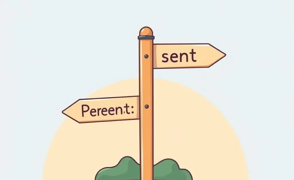 A cartoon-style image of a crossroads signpost with arrows labeled 'Present' and 'Future'.