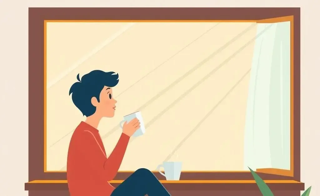 A person enjoying a peaceful morning coffee by the sunshine