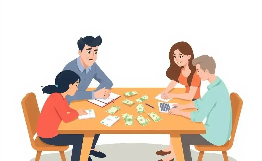 Family having a discussion about money and finances