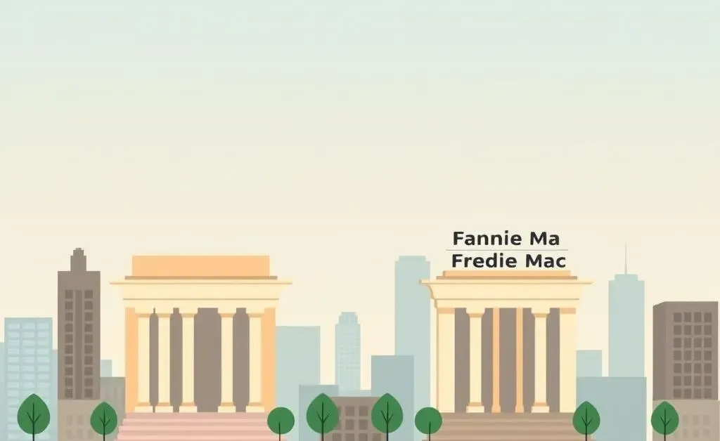 Cityscape with Fannie Mae and Freddie Mac banks