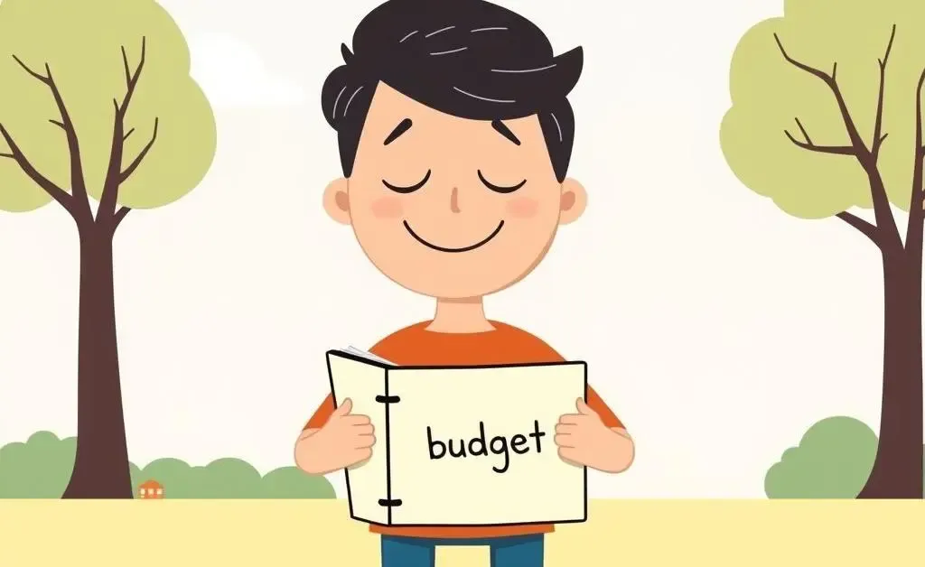 Person ignoring a budget in a tranquil park setting