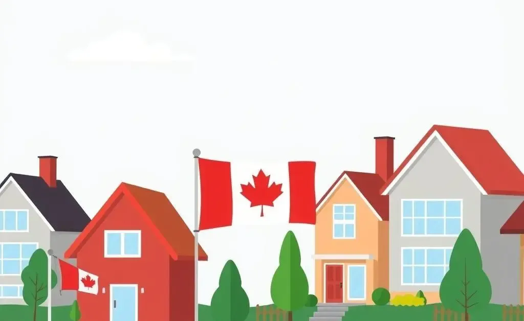 Illustration of a Canadian neighborhood for a mortgage blog
