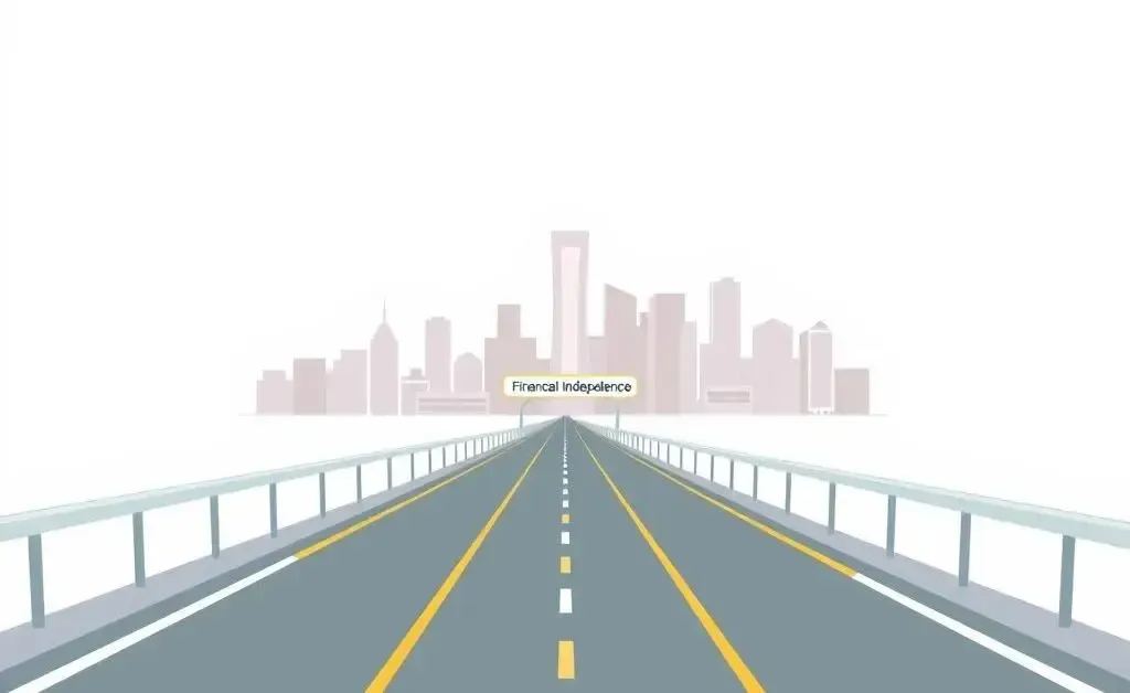 Illustration of a road to financial independence