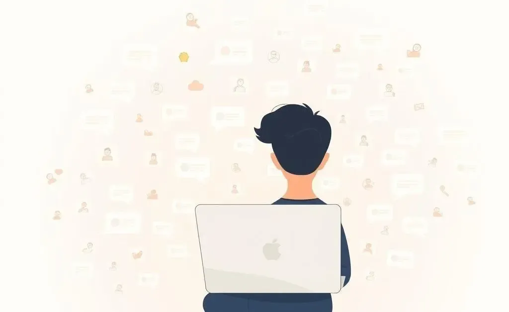 Cartoon depiction of handling online comments with grace