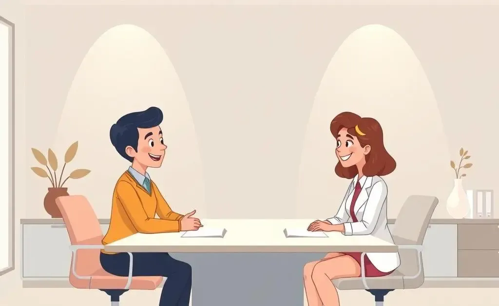 A friendly interaction between a customer and an insurance representative.