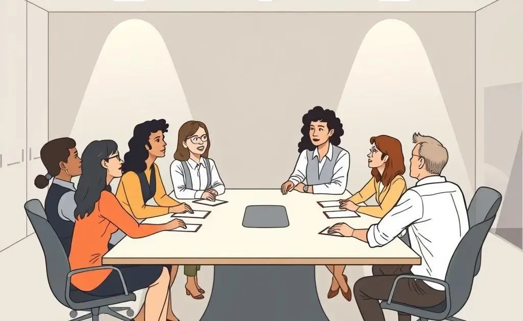 Team discussing workplace challenges