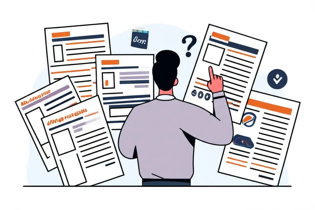 Person examining mortgage documents