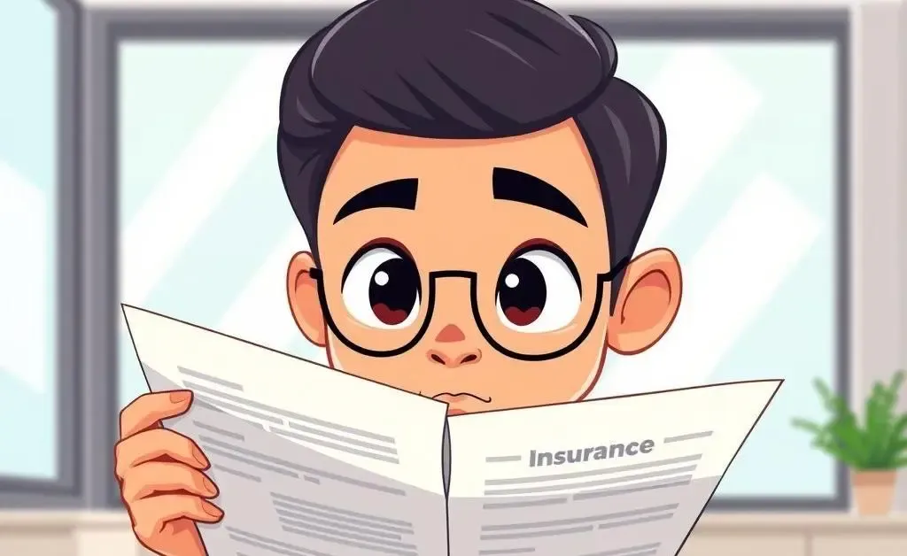 Illustration of a person examining insurance documents