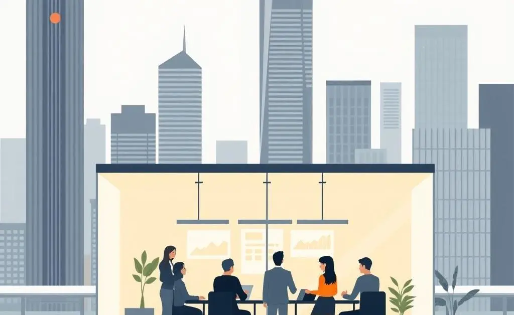 A dynamic office environment representing financial careers.