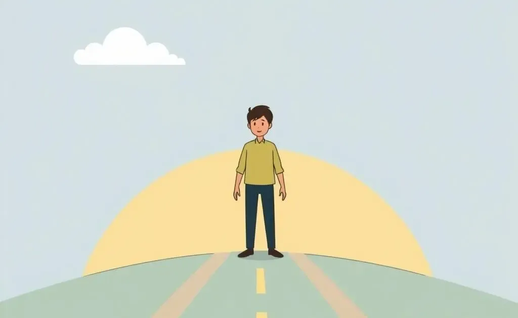 Person standing at a financial crossroads