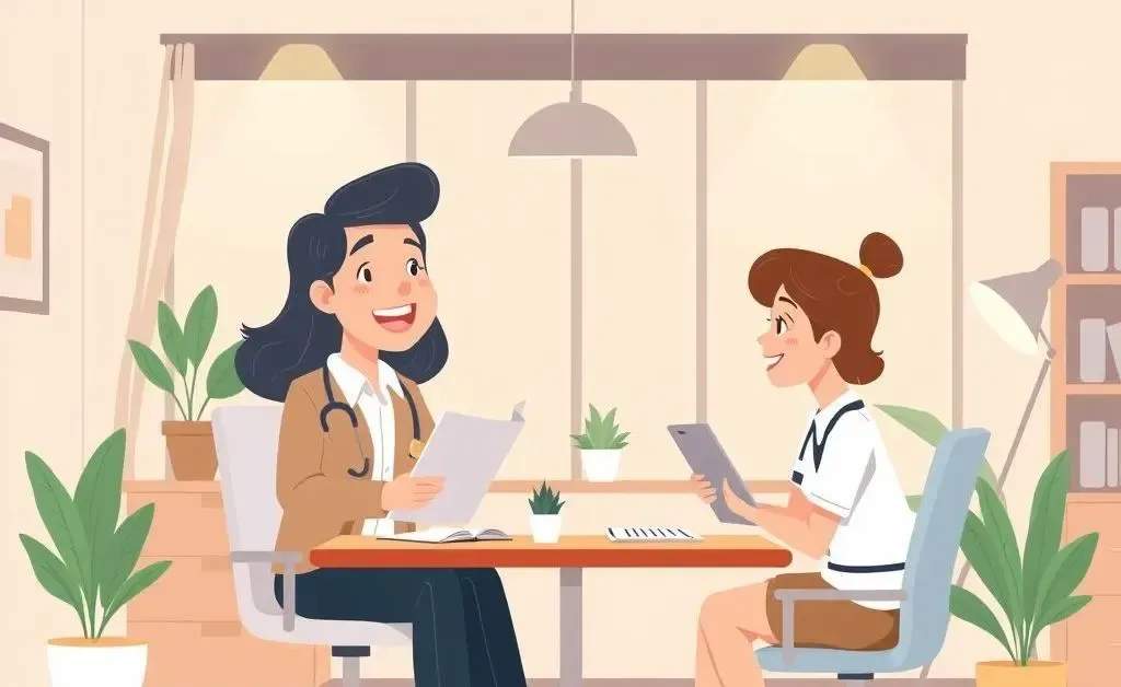 Financial advisor and service industry worker discussing finances