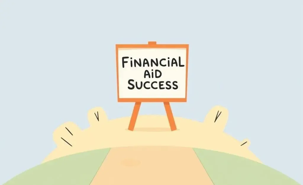 Illustration of a pathway to financial aid success
