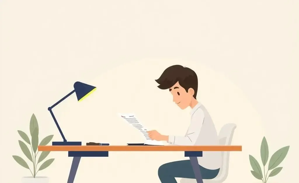 Person reviewing finances at a desk