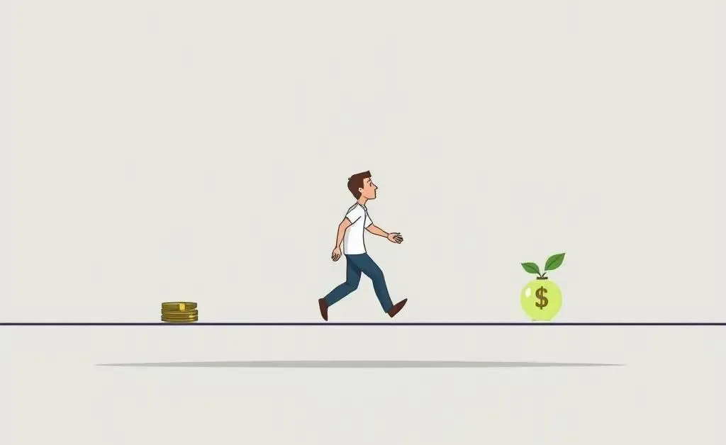 Illustration of financial balance with savings and expenses