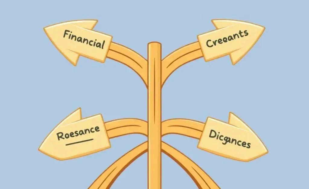 Descriptive alt text for crossroads featuring diverse financial options