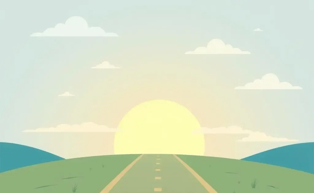Illustration of a serene pathway with milestones leading to financial clarity