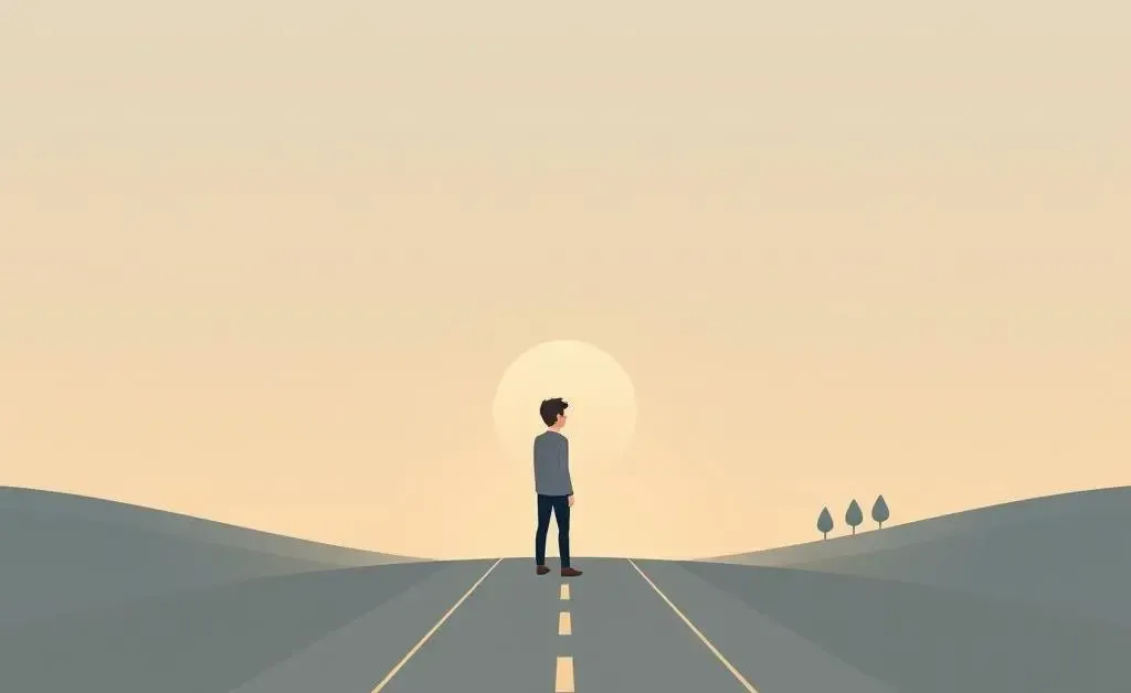 A person standing at a crossroads contemplating financial decisions