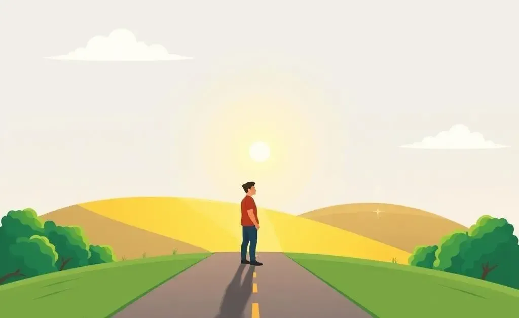 Person at a crossroads leading to financial health