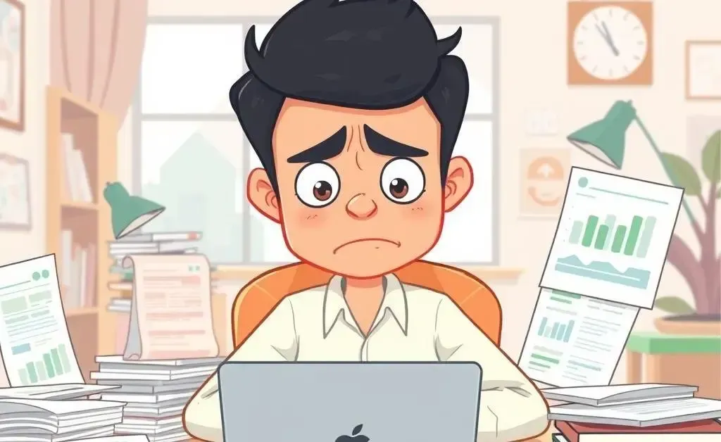 Person at desk making financial decisions with documents and a laptop