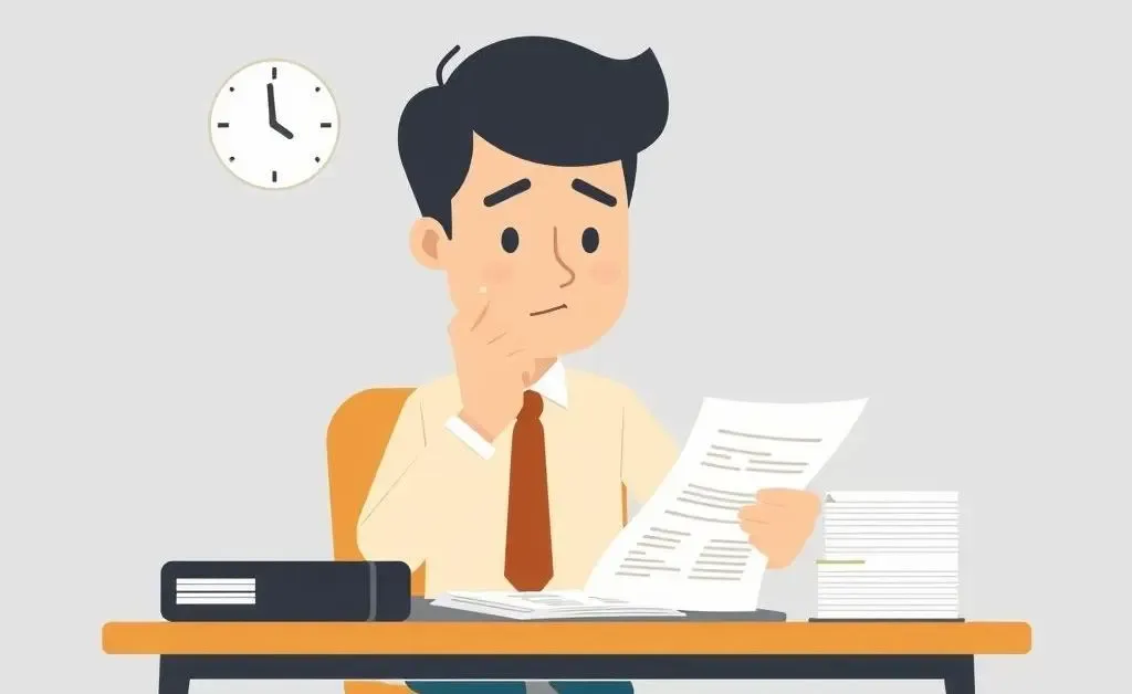 Person pondering financial documents at a desk