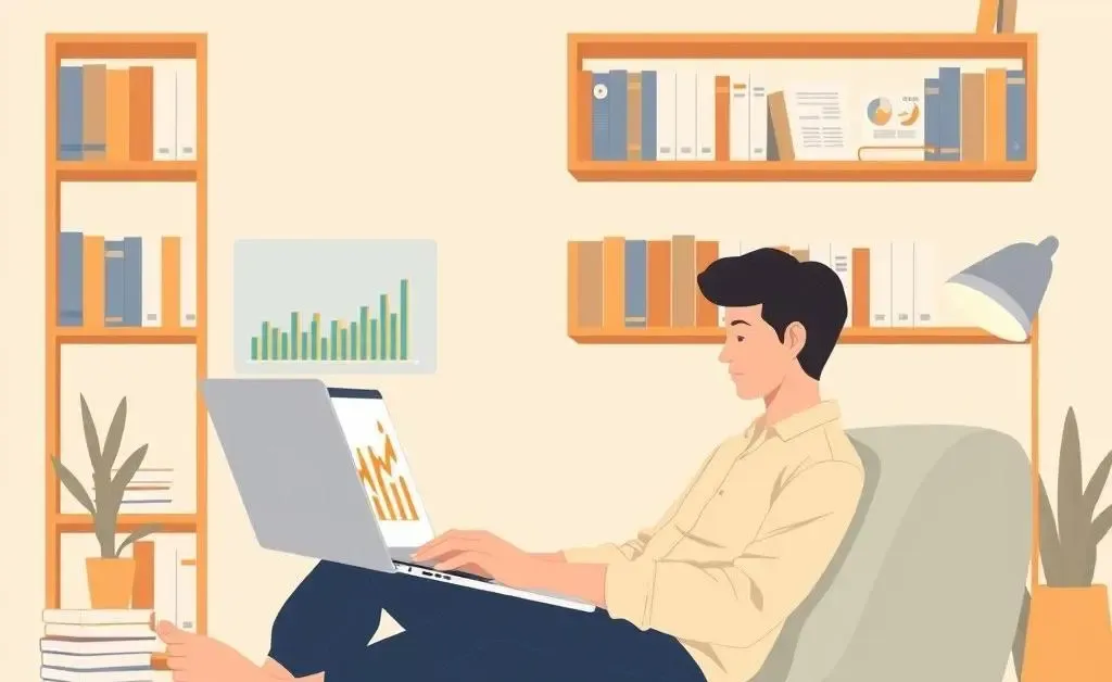A person studying investment charts for financial independence