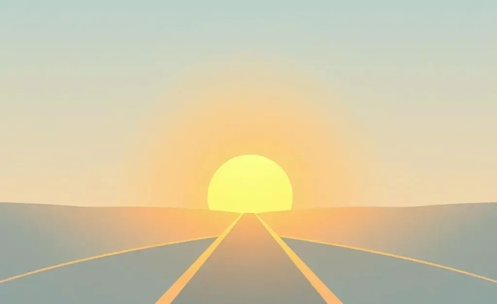 A scenic pathway leading towards a sunlit horizon