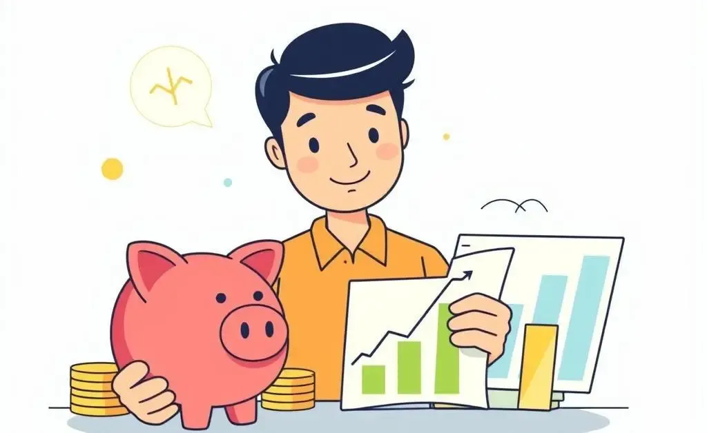 A person at a desk calmly planning their financial future with goals to achieve freedom.