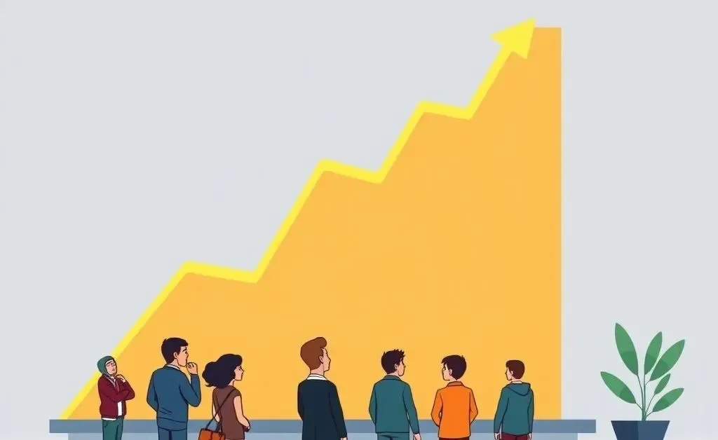 Illustration of financial market trends with investors