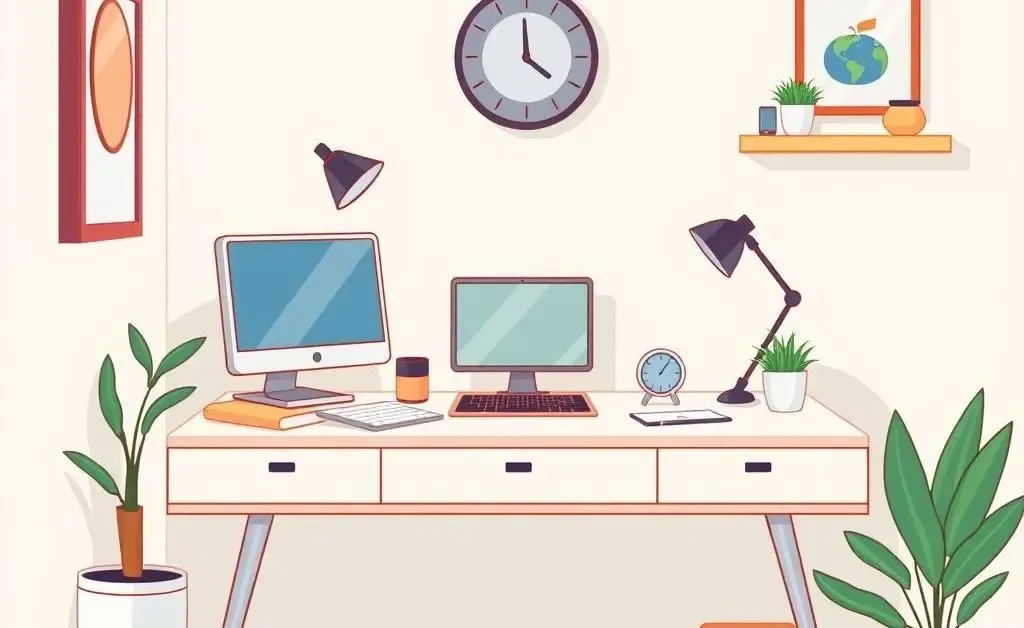 A home office desk with financial planning tools