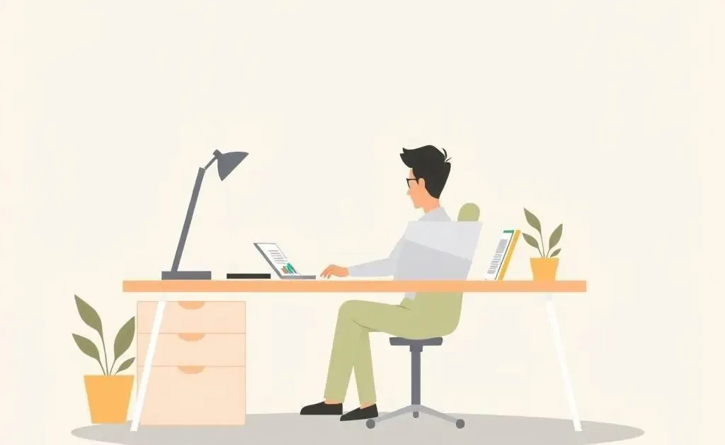 A person at a desk with financial documents, contemplating investments.