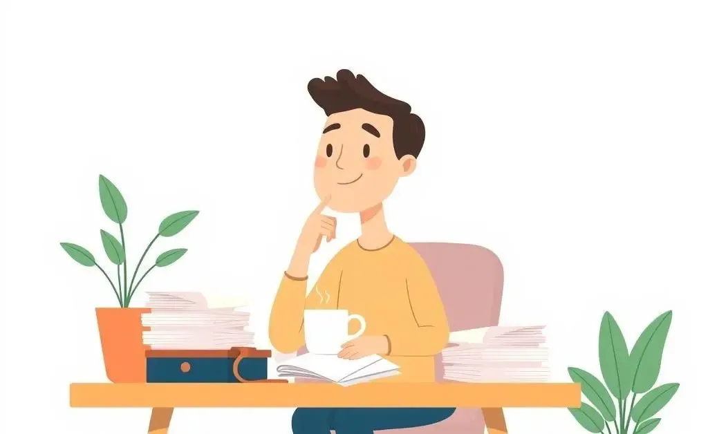 Contemplative person planning finances