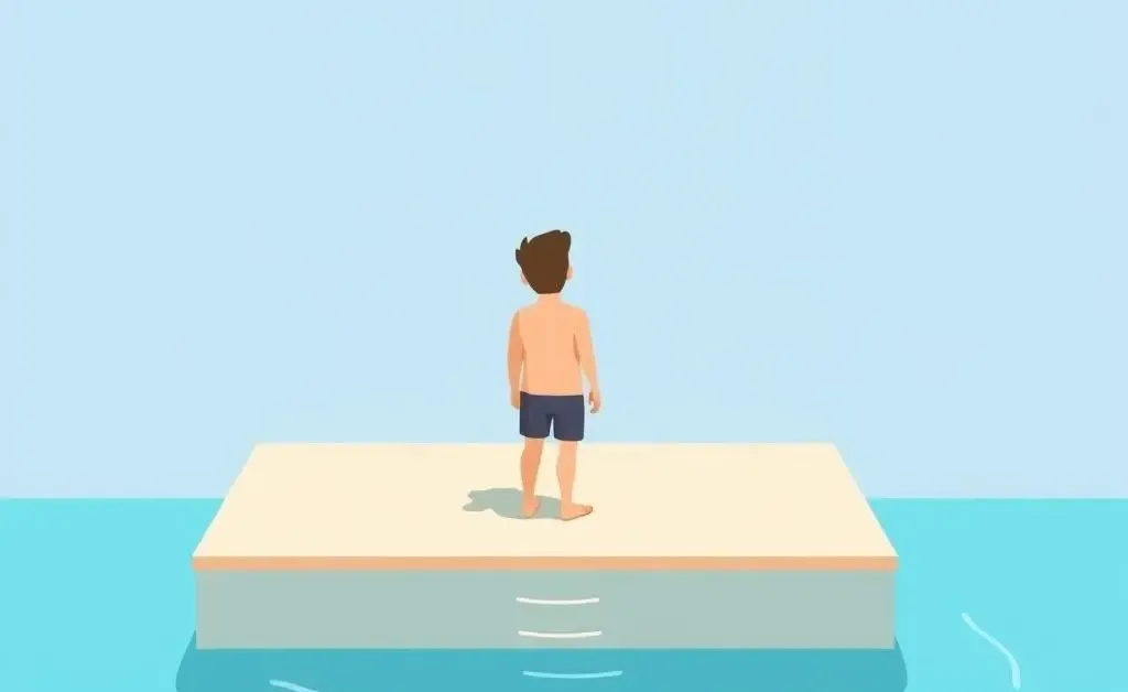 Person contemplating jumping into a swimming pool representing starting to invest