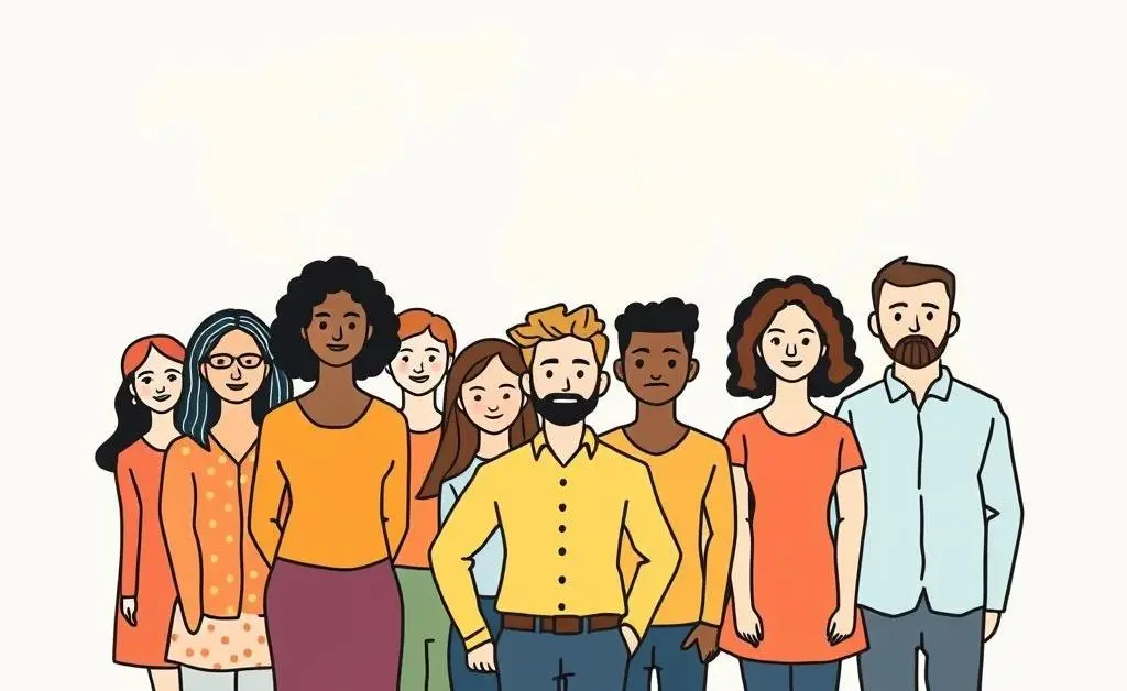 Illustration of diverse individuals investing globally
