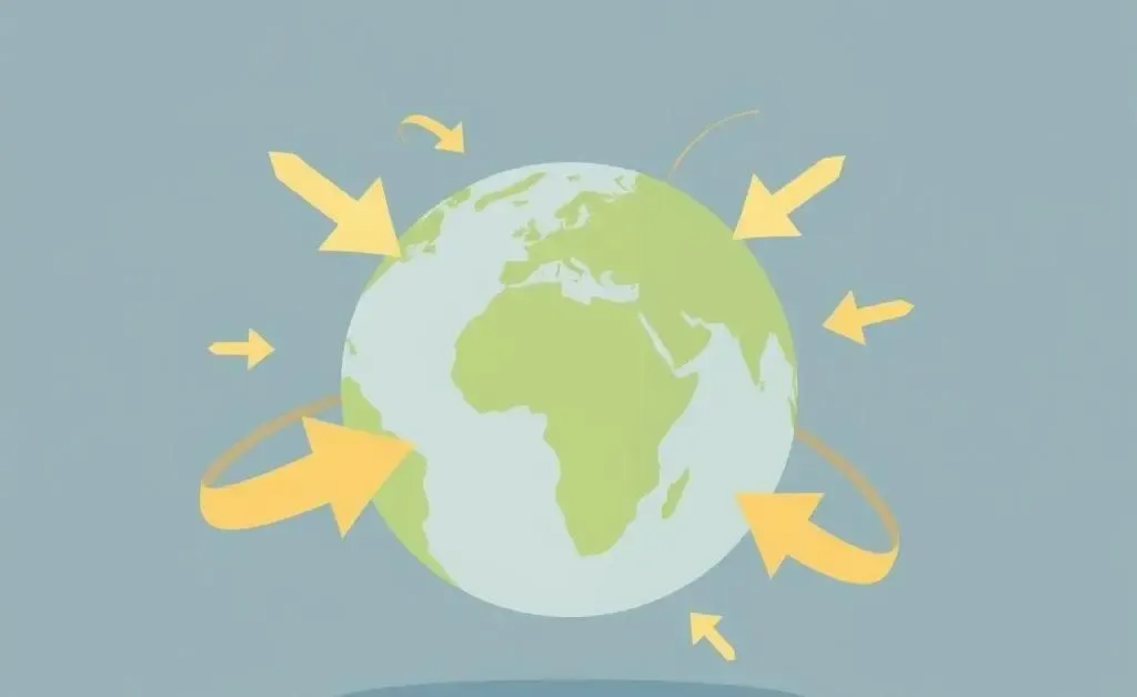 Illustration of global money transfer concept
