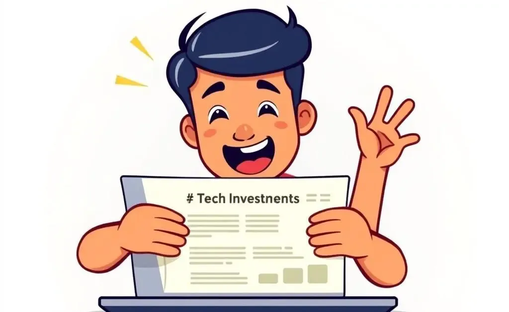A person exploring growth tech investments on a laptop.