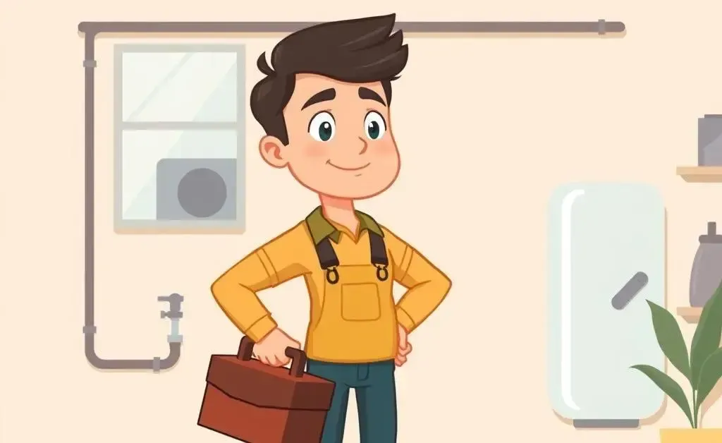 A homeowner confidently approaching a home plumbing repair with a toolbox