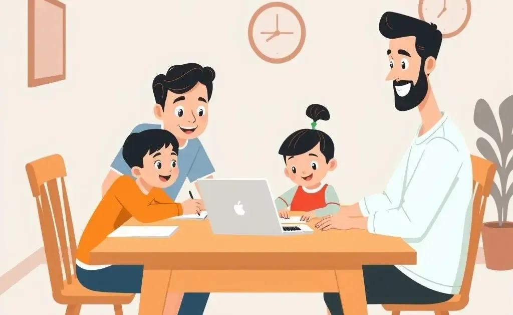 Family discussing health insurance options at home