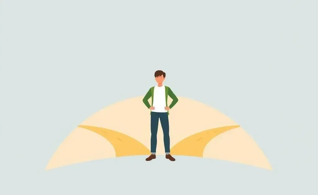 A person standing confidently at a crossroads representing independent career paths.
